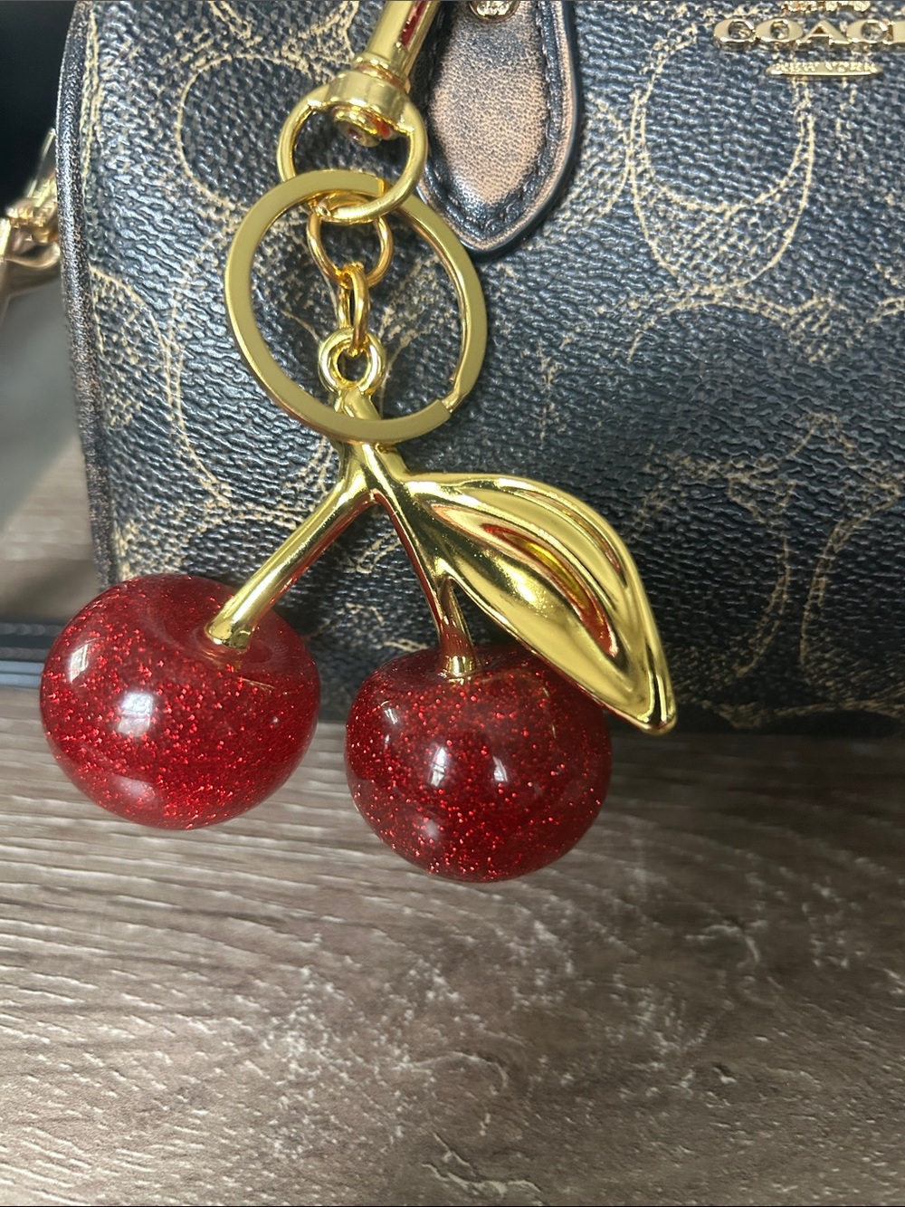 Red Cherry Keychain Bag Charm